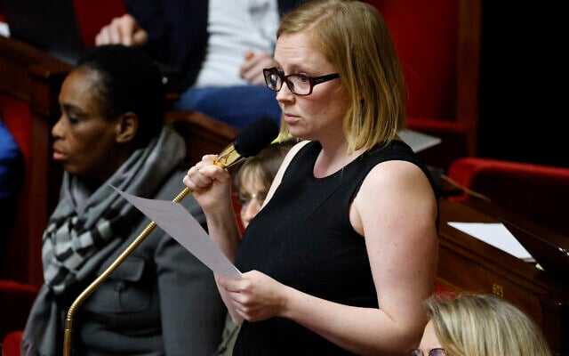 Ersilia Soudais, députée et membre de la coalition de gauche Nupes, à l'Assemblée nationale, à Paris, le 13 février 2023. (Crédit : Ludovic MARIN / AFP) Ersilia Soudais, députée et membre de la coalition de gauche Nupes, à l'Assemblée nationale, à Paris, le 13 février 2023. (Crédit : Ludovic MARIN / AFP)