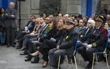 Cérémonie de Yom HaShoah, au Mémorial de la Shoah, à Paris, le 18 avril 2023. (Crédit : Yaël Braun-Pivet / Twitter)