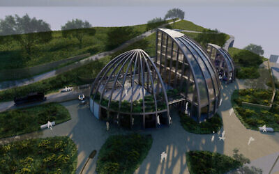 Maquette du nouveau pavillon du jardin botanique de Jérusalem, mai 2023. (Crédit : Autorisation/Shlomo Aronson Architects)