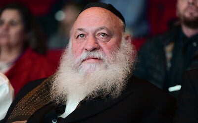 Le ministre du Logement et de la Construction Yitzchak Goldknopf participant à une conférence, à Tel Aviv, le 22 mars 2023. (Crédit : Avshalom Sassoni/Flash90/Dossier)