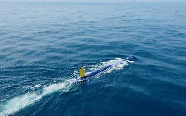 Photo non datée du sous-marin autonome sans pilote BlueWhale. (Crédit : Israel Aerospace Industries) Photo non datée du sous-marin autonome sans pilote BlueWhale. (Crédit : Israel Aerospace Industries)