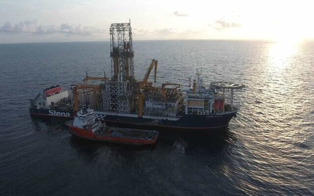 Illustration : Navire de forage Stena. (Crédit : NewMed Energy)