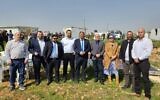 Les membres du parti Otzma Yehudit, avec le leader et ministre de la Sécurité nationale Itamar Ben Gvir et le ministre du Développement du Néguev et de la Galilée Yitzhak Wasserlauf dans l'avant-poste illégal d'Evyatar, en Cisjordanie, le 27 février 2023. (Crédit : Otzma Yehudit)