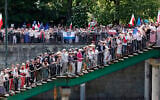 Une manifestation antigouvernementale organisée par l'opposition à Varsovie, le 4 juin 2023. (Crédit : Wojtek Radwanski / AFP)