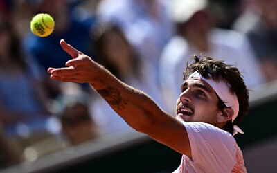 Thiago Seyboth Wild à Roland-Garros, à Paris, le 3 juin 2023. (Crédit : JULIEN DE ROSA / AFP)