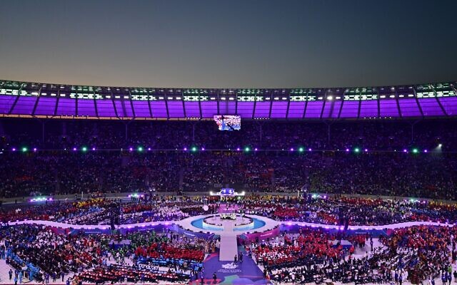 La cérémonie d'ouverture des Jeux olympiques spéciaux au stade olympique de Berlin, le 17 juin 2023. (Crédit : John MACDOUGALL / AFP)