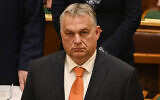 Le Premier ministre hongrois Viktor Orbán, au Parlement de Budapest, en Hongrie, le 27 mars 2023. (Crédit:  Denes Erdos/AP)