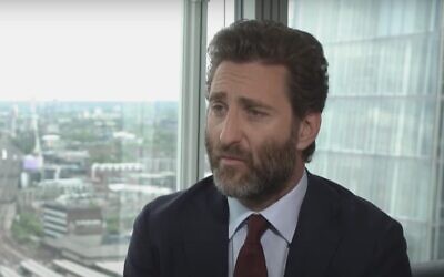 Danirel Korski, candidat à la nomination du parti conservateur à la mairie de Londres, au mois de juin 2023. (Capture d'écran : YouTube. Used in accordance with Clause 27a of the Copyright Law)