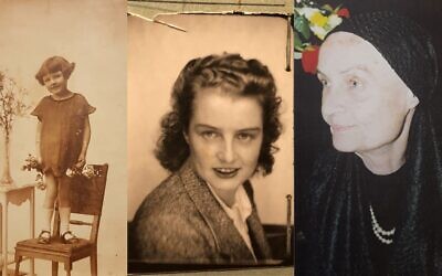 Lucette Ferraille, Ruth Ben David et Ruth Blau aux différentes étapes de sa vie. (Crédit : Motti Inbari et Nechama Davidson)