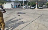 La scène d'un attentat présumé dans une station-service près de l'implantation d'Eli, en Cisjordanie, le 20 juin 2023 (Autorisation)