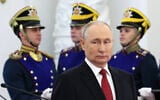 Le président russe Vladimir Poutine participe à une cérémonie à Moscou le 12 juin 2023. (Crédit : Gavriil Grigorov/Sputnik/AFP)