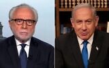 Le Premier ministre Benjamin Netanyahu, quelques jours après que son gouvernement a adopté la loi controversée de la "raisonnabilité", s’entretenant avec Wolf Blitzer de CNN, dans une interview diffusée le 27 juillet 2023. (Crédit : Capture d'écran CNN ; utilisée conformément à la clause 27a de la loi sur les droits d'auteur)