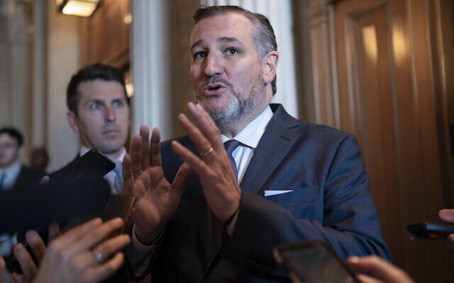 Le sénateur républicain du Texas, Ted Cruz, au Capitole de Washington, le 13 juin 2023. (Crédit : AP Photo/J. Scott Applewhite)