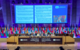 Session extraordinaire de vote à l'UNESCO pour le retour des États-Unis au sein de l'organe onusien, le 30 juin 2023 (Crédit : capture d'écran Twitter Unesco)