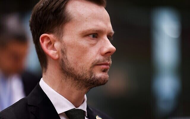 Le ministre danois de la Justice, Peter Hummelgaard, arrivant pour un Conseil Justice et Affaires intérieures ,au siège de l'UE, à Bruxelles, le 10 mars 2023. (Crédit : Kenzo Tribouillard/AFP) Le ministre danois de la Justice, Peter Hummelgaard, arrivant pour un Conseil Justice et Affaires intérieures ,au siège de l'UE, à Bruxelles, le 10 mars 2023. (Crédit : Kenzo Tribouillard/AFP)