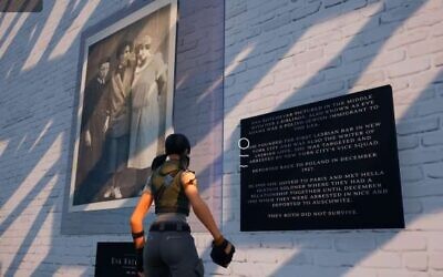 Illustration du musée de la Shoah sur Fortnite. (Luc Bernard / Fortnite / Twitter)