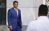 L'ancien lieutenant-gouverneur de Géorgie Geoff Duncan quittant le palais de justice du comté de Fulton, à Atlanta, Géorgie, le 14 août 2023. (Crédit : Alex Slitz/AP Photo/Dossier)