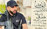Mustafa al-Kastouni, membre des Brigades des martyrs d'Al-Aqsa, tué par les forces israéliennes à Jénine, le 17 août 2023. (Crédit : Réseaux sociaux)