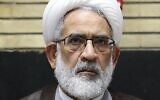 Le procureur général d'Iran, Mohammad Jafar Montazeri, en 2018. (Crédit : Fars Media Corporation, CC BY 4.0 via Wikimedia Commons)