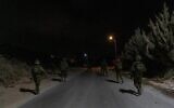 Des soldats israéliens en Cisjordanie, tôt dans la journée du 28 août 2023. (Armée israélienne)