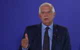 Le haut-représentant de l'Union européenne aux Affaires étrangères et à la Politique de sécurité Josep Borrell lors d'une conférence de presse avec le ministre espagnol des Affaires étrangères  lors d'une rencontre informelle entre les ministres des Affaires étrangères de l'Union, à Tolède, en Espagne, le 31 août 2023. (Crédit : Pierre-Philippe Marcou/AFP)