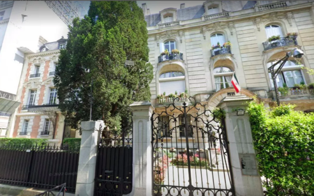 Le consulat d'Iran à Paris. (Crédit : Capture d'écran / Google Maps)