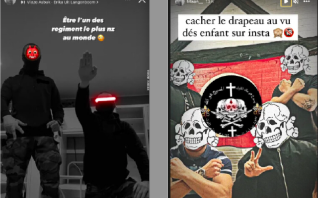 Des publications néonazies sur Instagram par l’un des deux militaires suspendus. (Crédit : capture d’écran Instagram)