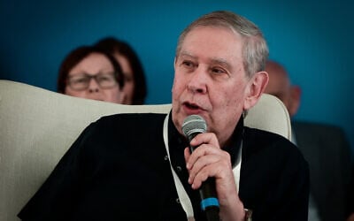 L'ex-directeur du Mossad Tamir Pardo lors de la conférence de Herzliya, le 22 mai 2023. (Crédit : Avshalom Sassoni/Flash90)