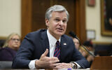 Le directeur du FBI, Christopher Wray, témoignant devant la commission judiciaire de la Chambre des représentants, sur la colline du Capitole, à Washington, le 12 juillet 2023. (Crédit : Patrick Semansky/AP Photo/Dossier)