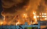 Capture d'écran de l'incendie survenu au siège de la police dans la province d'Ismailia, dans le Canal de Suez, le 2 octobre 2023. (Capture d'écran : X/  Used in accordance with Clause 27a of the Copyright Law)