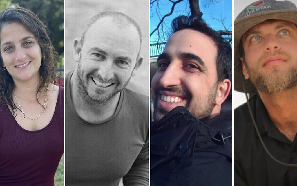 Sigal Levi, Tal Eilon, Ben Uri et Idan Herman, quatre Israéliens tués lors de l'assaut lancé le 7 octobre par le Hamas, qui avaient tous de la famille à l'école Solomon Schechter Day School of Bergen County à New Milford, dans le New Jersey. (Crédit : Facebook et photos de famille via JTA) Sigal Levi, Tal Eilon, Ben Uri et Idan Herman, quatre Israéliens tués lors de l'assaut lancé le 7 octobre par le Hamas, qui avaient tous de la famille à l'école Solomon Schechter Day School of Bergen County à New Milford, dans le New Jersey. (Crédit : Facebook et photos de famille via JTA)