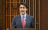 Le Premier ministre canadien Justin Trudeau s'adresse au parlement canadien à Ottawa, le 24 mars 2023. (Crédit : Mandel Ngan/Pool via AP)