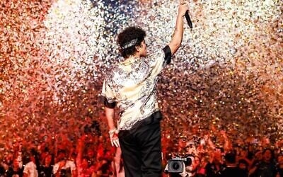 La pop-star Bruno Mars se produira à Tel Aviv le 4 et le 7 octobre 2023 après un concert à Tbilisi, en Géorgie. (Autorisation : B.N.)