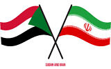 Drapeaux du Soudan et de l’Iran. Illustration libre de droits