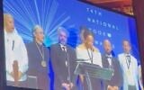 La romancière Aaliyah Bilal lit une déclaration appelant à un cessez-le-feu à Gaza lors de la cérémonie des National Book Awards à New York, le 15 novembre 2023. (Crédit : Capture d'écran : X ; utilisé conformément à la clause 27a de la loi sur le droit d'auteur)