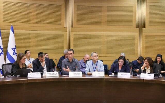 Le directeur-général du ministère de la Santé, Moshe Bar Siman Tov, s'exprimant lors d'une session de la commission de la Santé de la Knesset au sujet de l'impact sur les services de santé mentale d'Israël de l'assaut du Hamas du 7 octobre, 13 novembre 2023. (Crédit : Porte-parole de la Knesset) Le directeur-général du ministère de la Santé, Moshe Bar Siman Tov, s'exprimant lors d'une session de la commission de la Santé de la Knesset au sujet de l'impact sur les services de santé mentale d'Israël de l'assaut du Hamas du 7 octobre, 13 novembre 2023. (Crédit : Porte-parole de la Knesset)