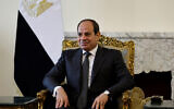 Abdel Fattah al-Sissi lors d'une rencontre avec le ministre français des Armées, au palais présidentiel d'Ittihadia, au Caire, le 15 novembre 2023. (Crédit : Khaled Desouki/AFP)