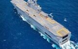 Le Dixmude mettant le cap sur Gaza, le 18 novembre 2023. (Crédit : Sébastien Lecornu/X)