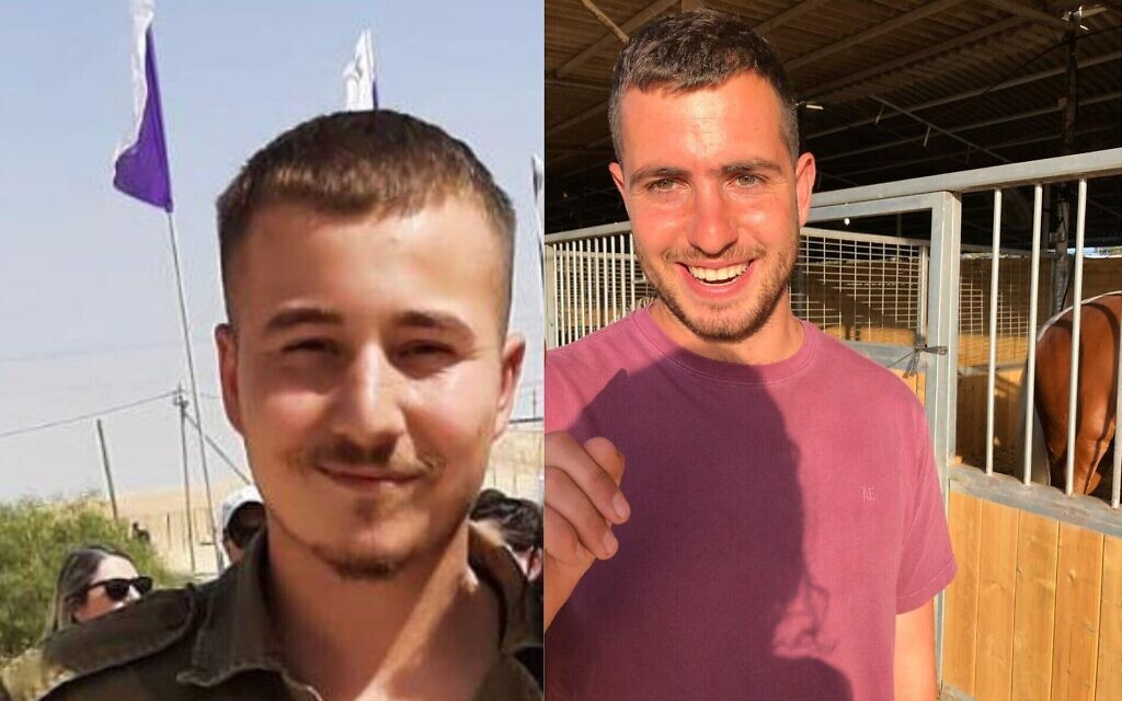 Le sergent-chef Ilya Senkin (à gauche) et le soldat Arnon Moshe Avraham Benvenisti Vaspi, qui ont été tués en combattant les terroristes du Hamas dans la bande de Gaza le 20 novembre 2023. (Crédit : Tsahal)