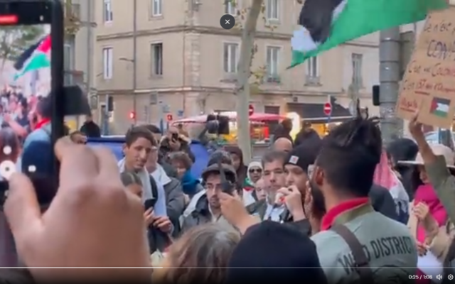 Manifestation pro-palestienne à Montpellier, le 4 novembre 2023. (Capture d'écran X)