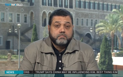 Le chef du groupe Hamas au Liban, Oussama Hamdane. (Capture d'écran YouTube)
