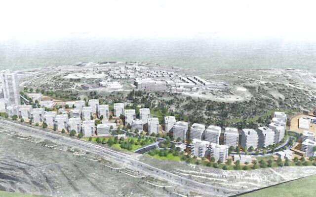 Image d'architecte du projet de quartier du Lower Aqueduct dans le sud de Jérusalem (Crédit : Ari Cohen Architects) Image d'architecte du projet de quartier du Lower Aqueduct dans le sud de Jérusalem (Crédit : Ari Cohen Architects)