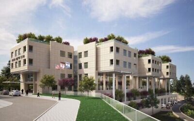 Illustration : Vue d'architecte du nouveau centre de rééducation du centre hositalier Hadassah du mont Scopus, à Jérusalem. (Crédit : Spector-Amisar Architects/Avec l'aimable autorisation du Centre hospitalier Hadassah)