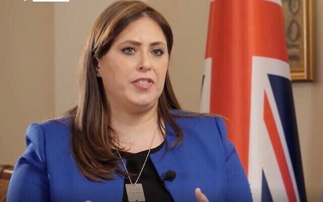 L'ambassadrice israélienne au Royaume-Uni Tzipi Hotovely interviewée par Sky News, le 13 décembre 2023. (Capture d'écran/X) L'ambassadrice israélienne au Royaume-Uni Tzipi Hotovely interviewée par Sky News, le 13 décembre 2023. (Capture d'écran/X)