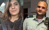 Eden Zacharia et l'adjudant de Tsahal Ziv Dado. (Autorisation de Tsahal)