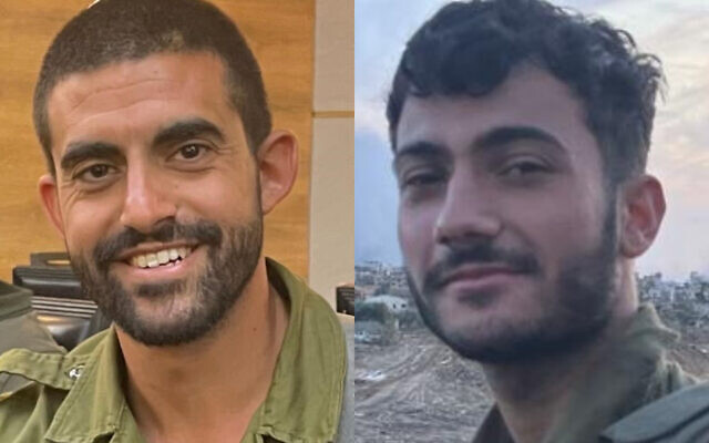 Le sergent-chef (réserviste) Matan Damari (à gauche) et le  sergent maître (réserviste) Ilay Eliyahu Cohen. (Autorisation)