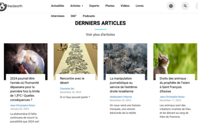 Capture d’écran de « Tired Earth France », média francophone sur l’écologie, qui serait une opération d’influence de l’Iran.