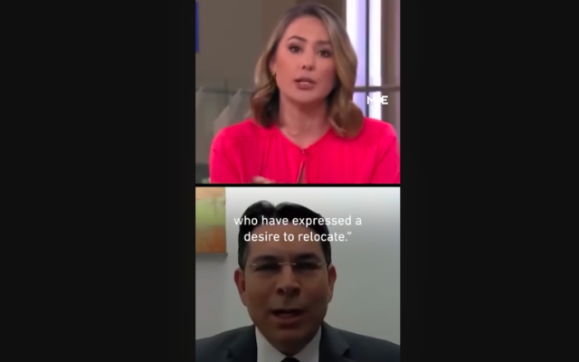 (En haut) Belle Donati de Sky News et en bas : Danny Danon, élu du Likud (Crédit : capture d'écran YouTube)