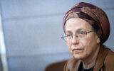 Illustration : Orit Strock, ministre des Missions nationales et des Implantations, lors d'une réunion de faction de Hatzionout HaDatit à la Knesset à Jérusalem, le 8 janvier 2024. (Crédit : Yonatan Sindel/ Flash90)