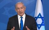 Le Premier ministre Benjamin Netanyahu dans un message sur la guerre entre Israël et le Hamas, le 10 janvier 2024. (Capture d'écran : Vidéo)